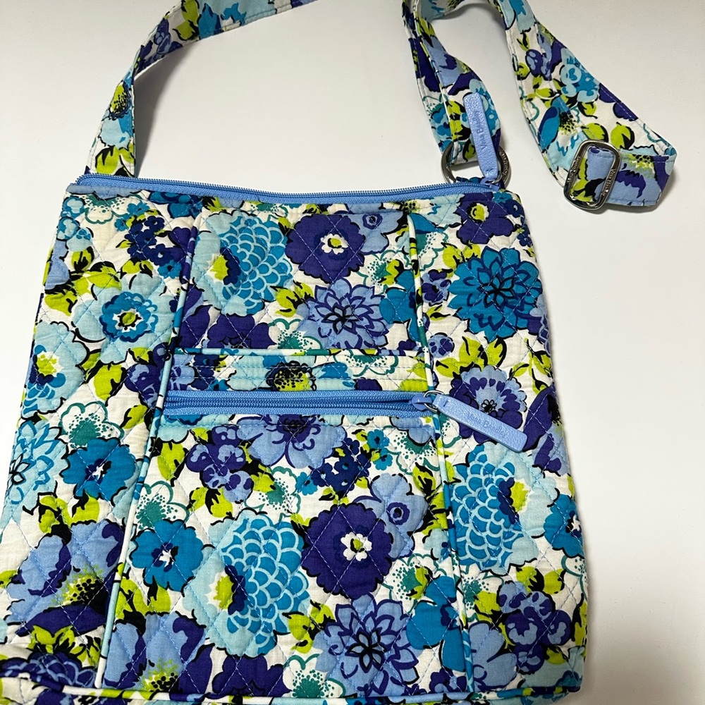 Vera Bradley Vibrant Blue and Green Floral Crossbody